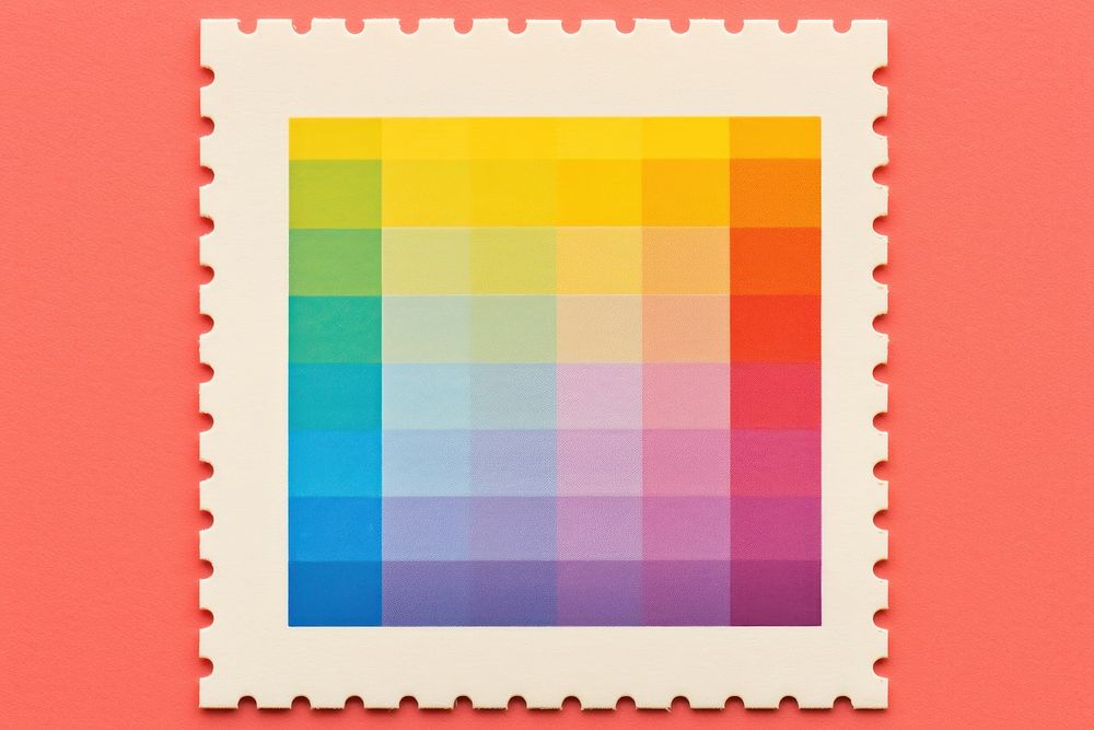 Rainbow Risograph style backgrounds postage stamp creativity.