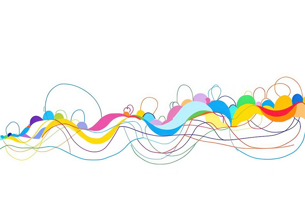 Continuous line drawing rainbow pattern art backgrounds.