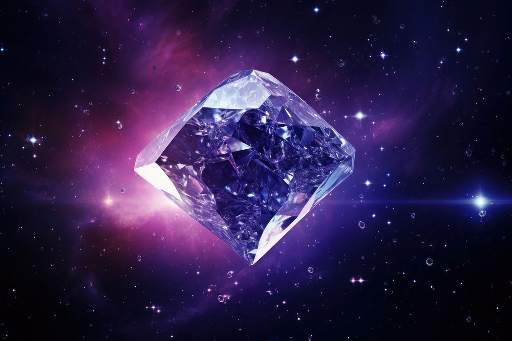 Diamond in space gemstone crystal mineral.