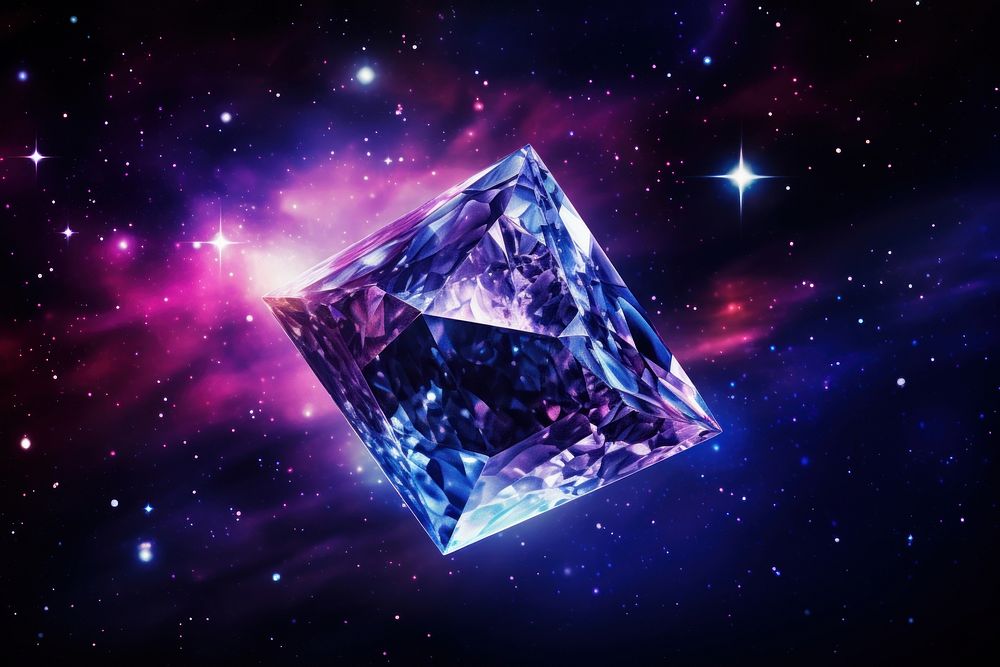 Diamond in space astronomy gemstone crystal.