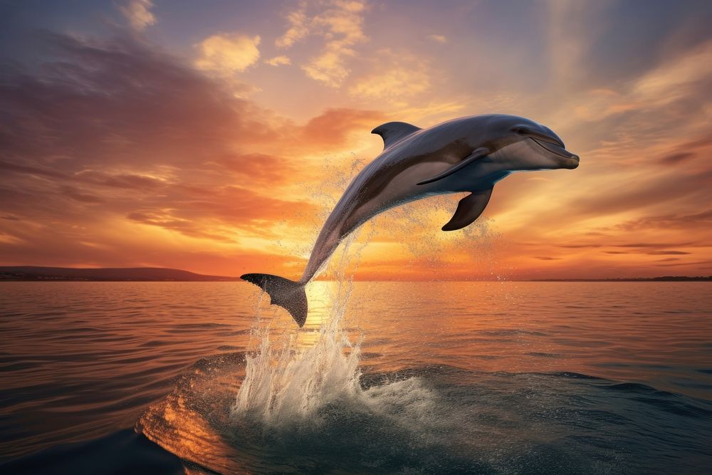 Beautiful dolphin jumping outdoors animal mammal.