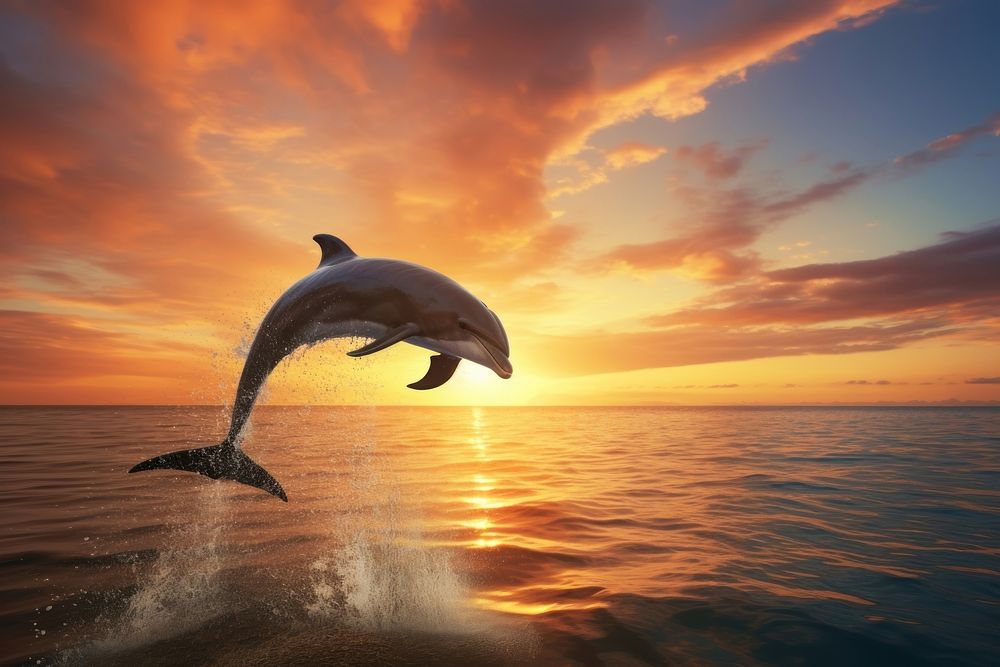 Beautiful dolphin jumping outdoors animal mammal.