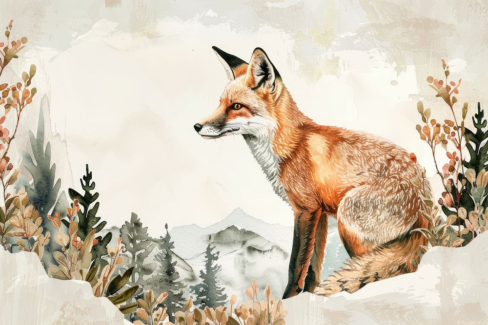 Nature background fox wildlife animal.