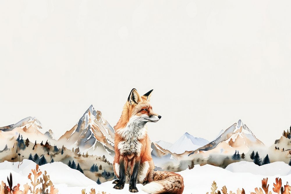Nature background fox mountain nature.