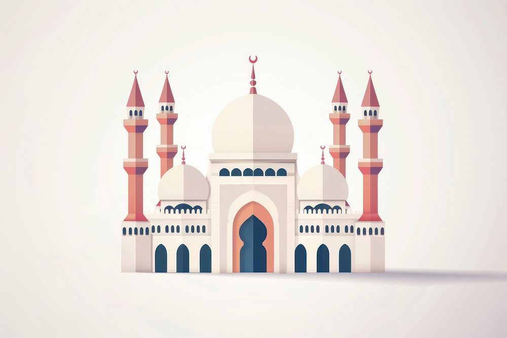 Illustration Ramadan Islamic icon architecture building dome.