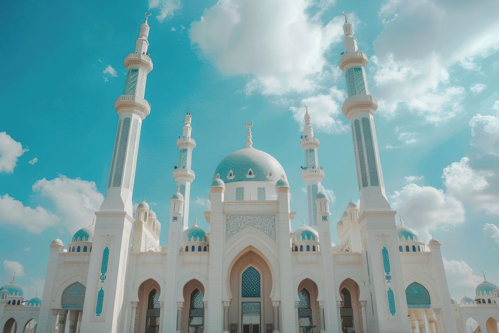 Modern Ramadan Kareem architecture building dome.