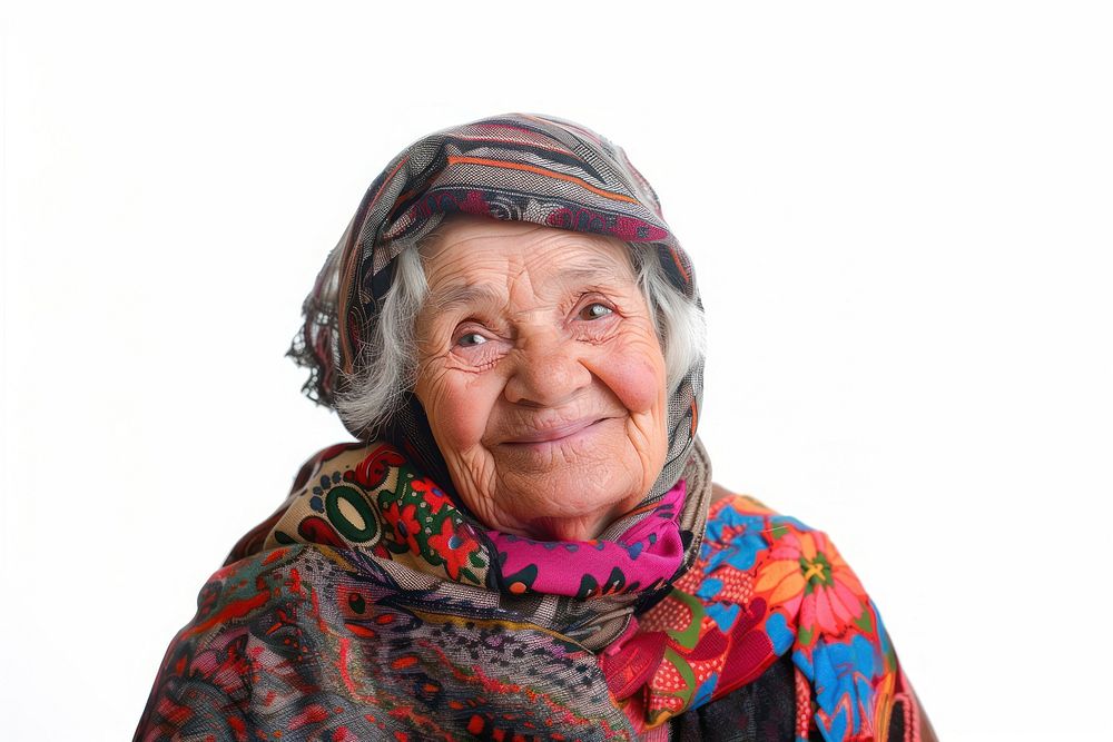 Old women smile adult scarf.