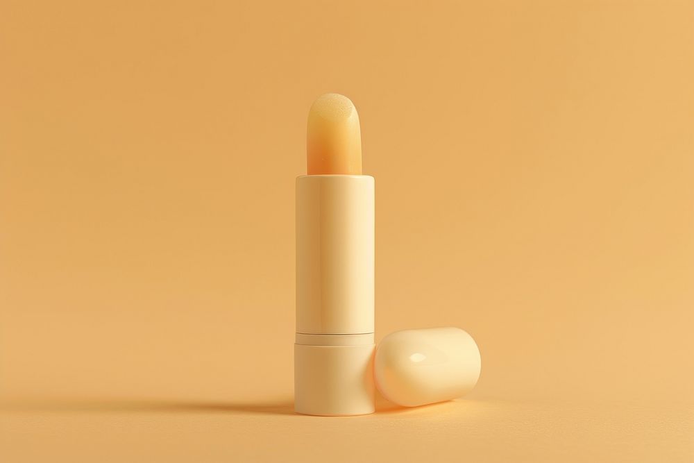 Empty squeezable round lip balm plastic tube with applicator cosmetics lipstick capsule.
