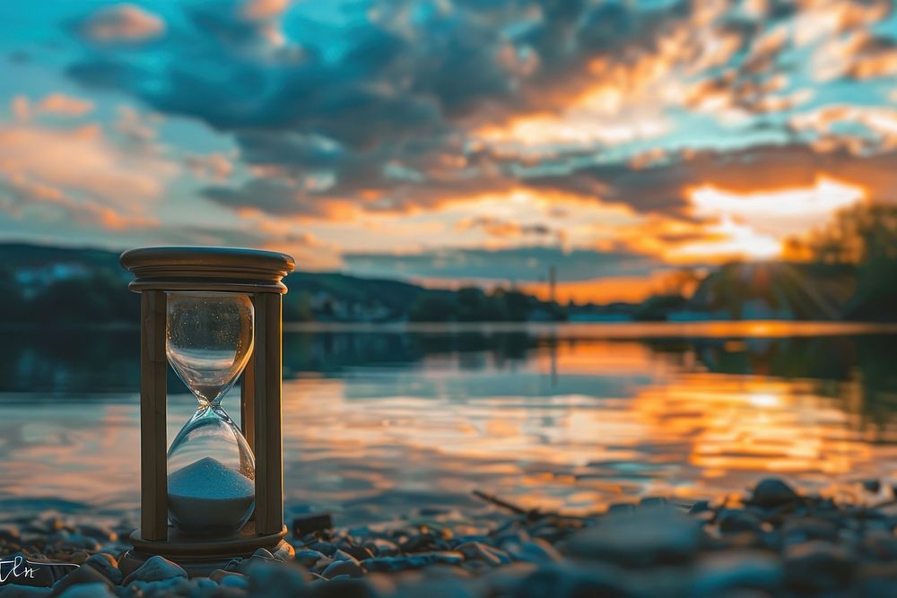 Hourglass hourglass outdoors sunset.