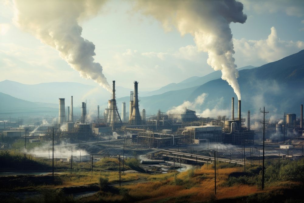 Industrial air pollution management in turkey factory architecture landscape.