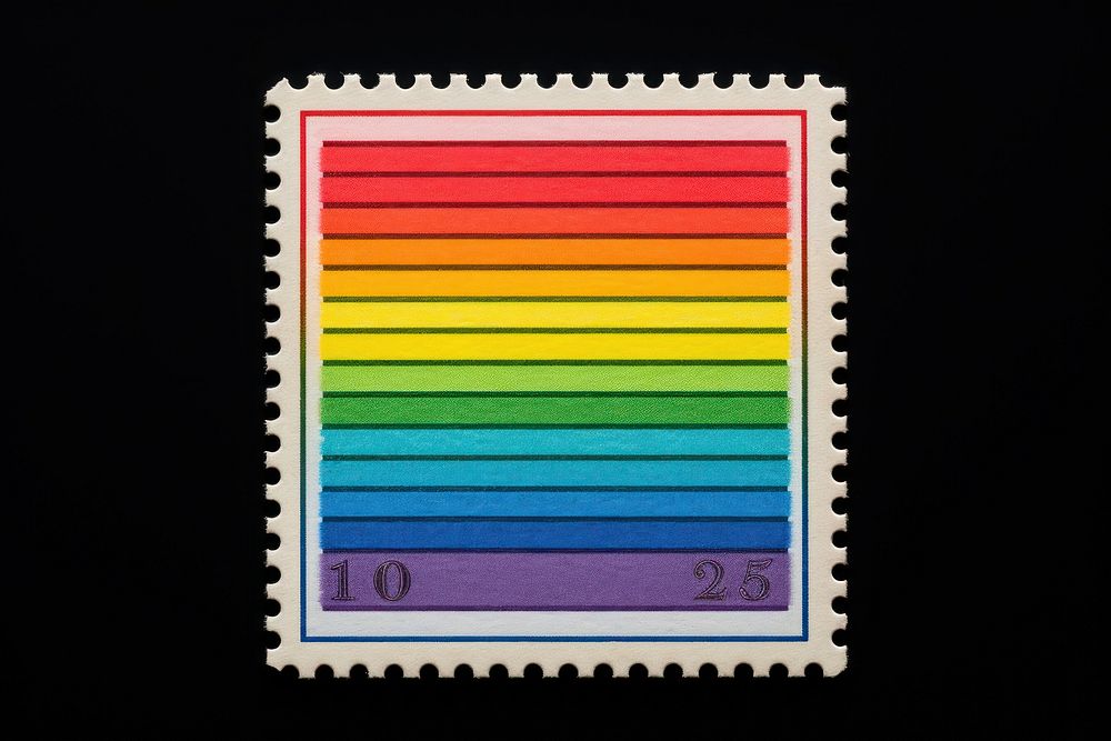 Rainbow postage stamp blackboard pattern.