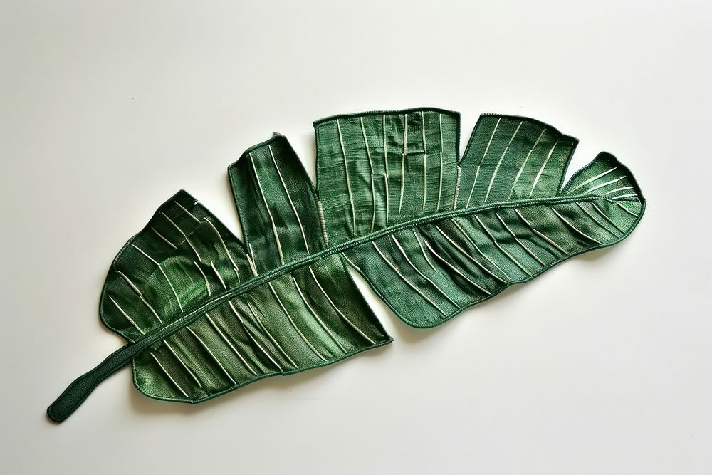 A banana leaf in embroidery style plant accessories freshness.
