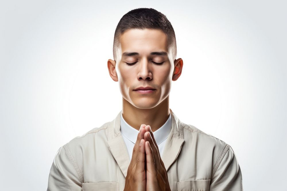 Praying person portrait photography adult.