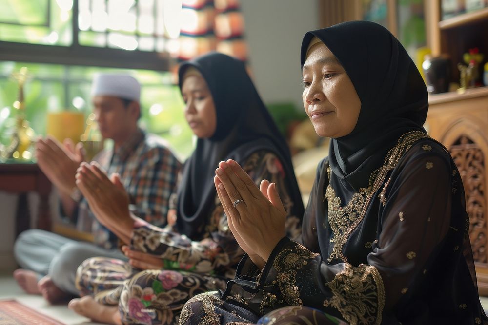 Muslim praying portrait adult spirituality.