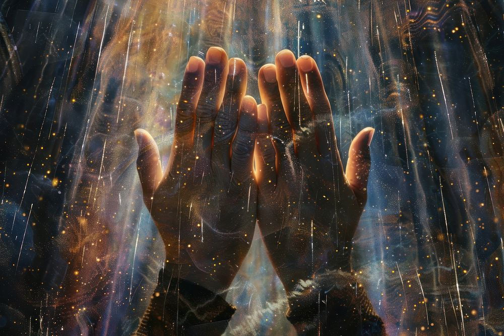 Praying hands backgrounds spirituality illuminated.