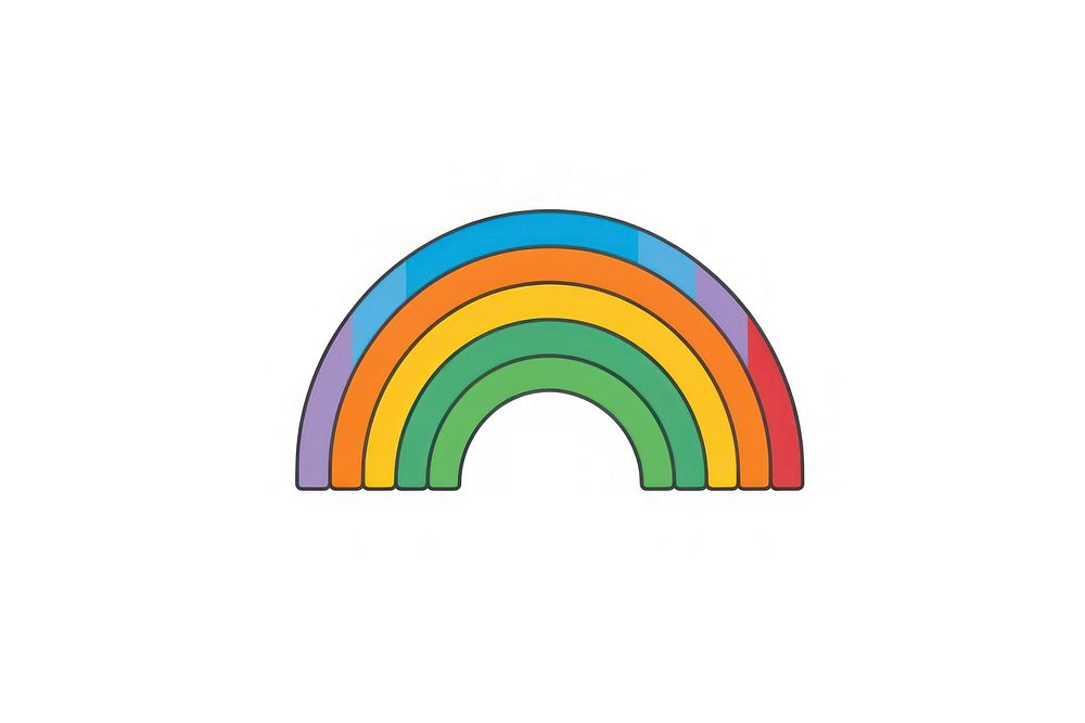Rainbow icon shape logo white background.