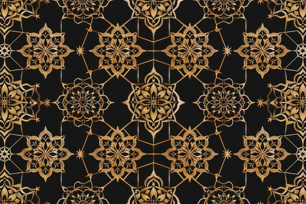 Seamless pattern in authentic arabian style backgrounds gold line.
