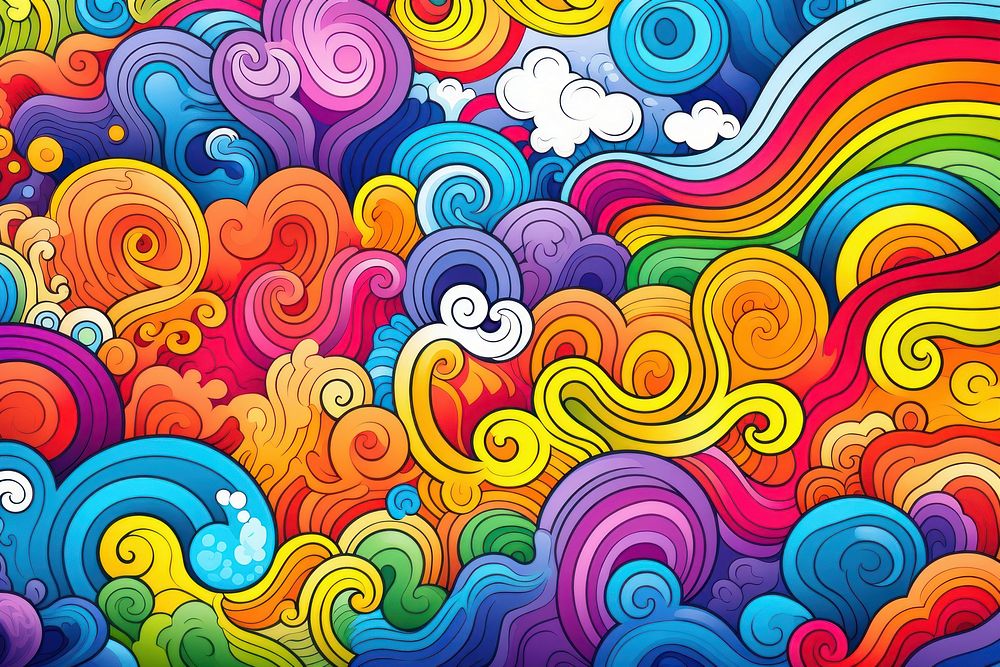 Rainbow backgrounds pattern art.