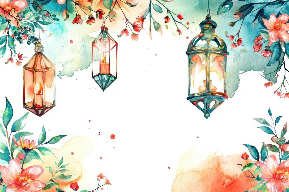 Ramadan frame backgrounds lantern pattern.