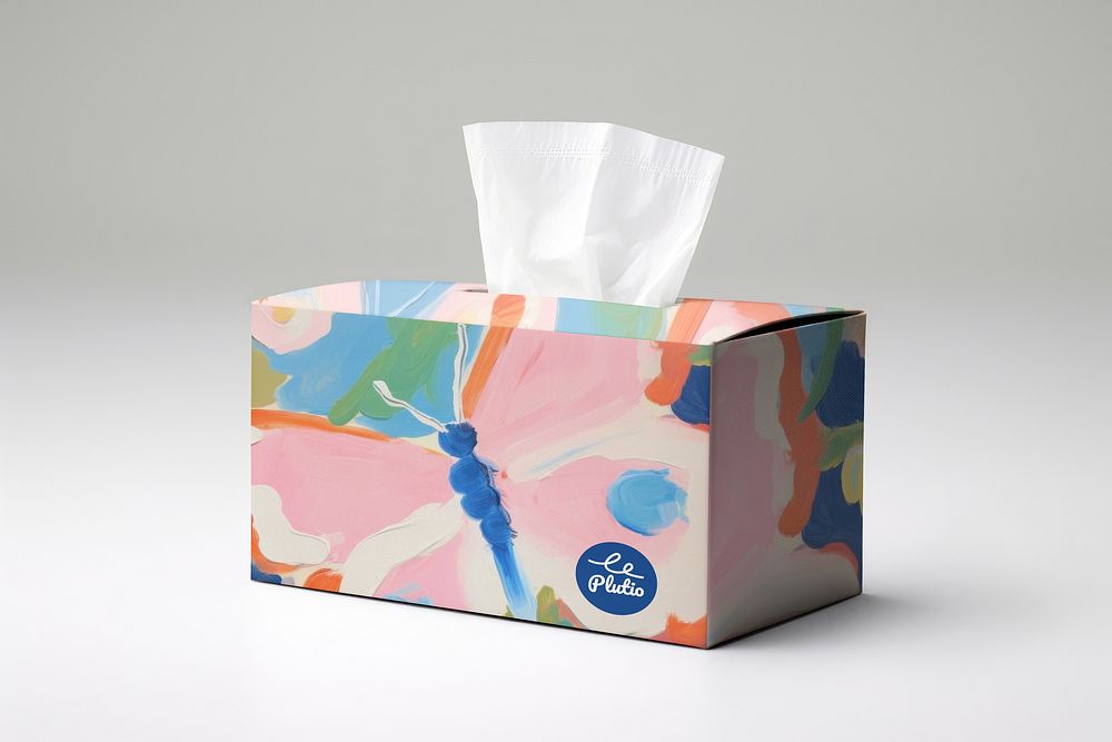 Paper tissue box mockup psd