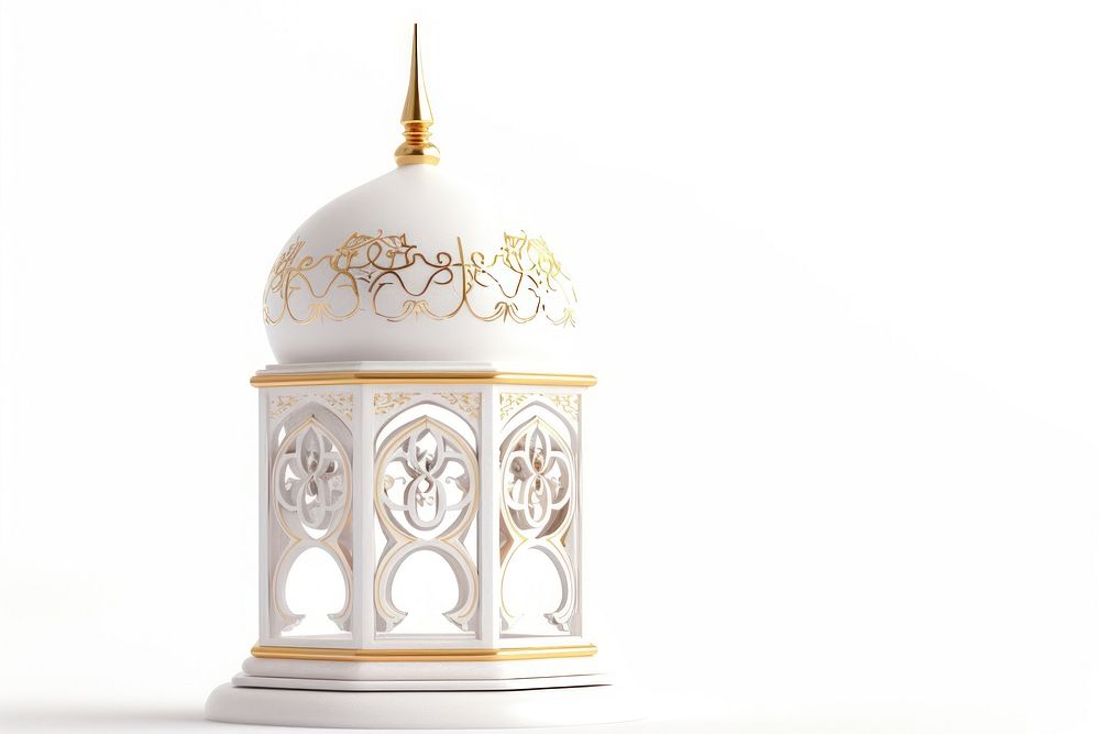 3d illustration white ramadan architecture building dome.