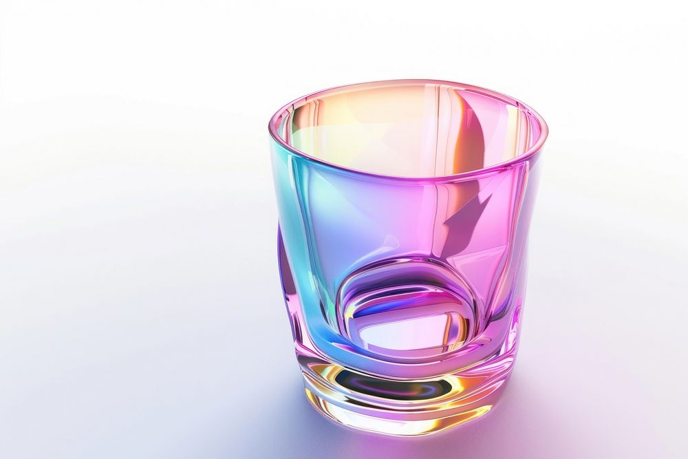 3d render of drink holographic glass color white background transparent refreshment.