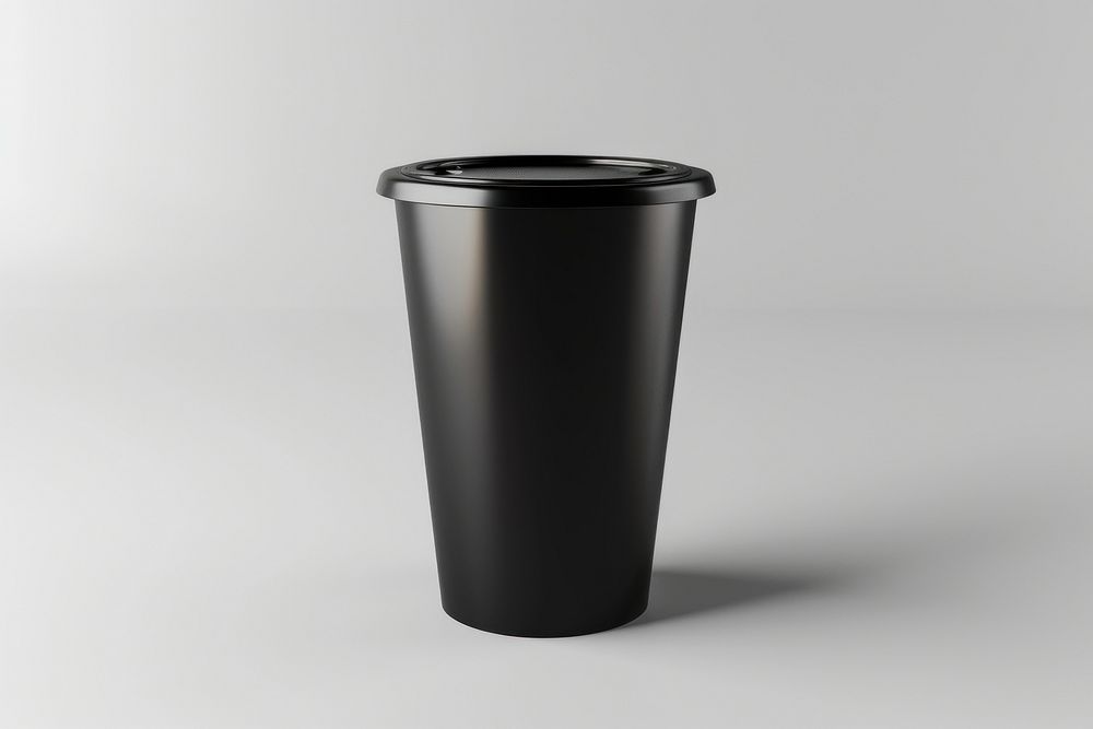 3d render of drink matte black material cup white background refreshment.