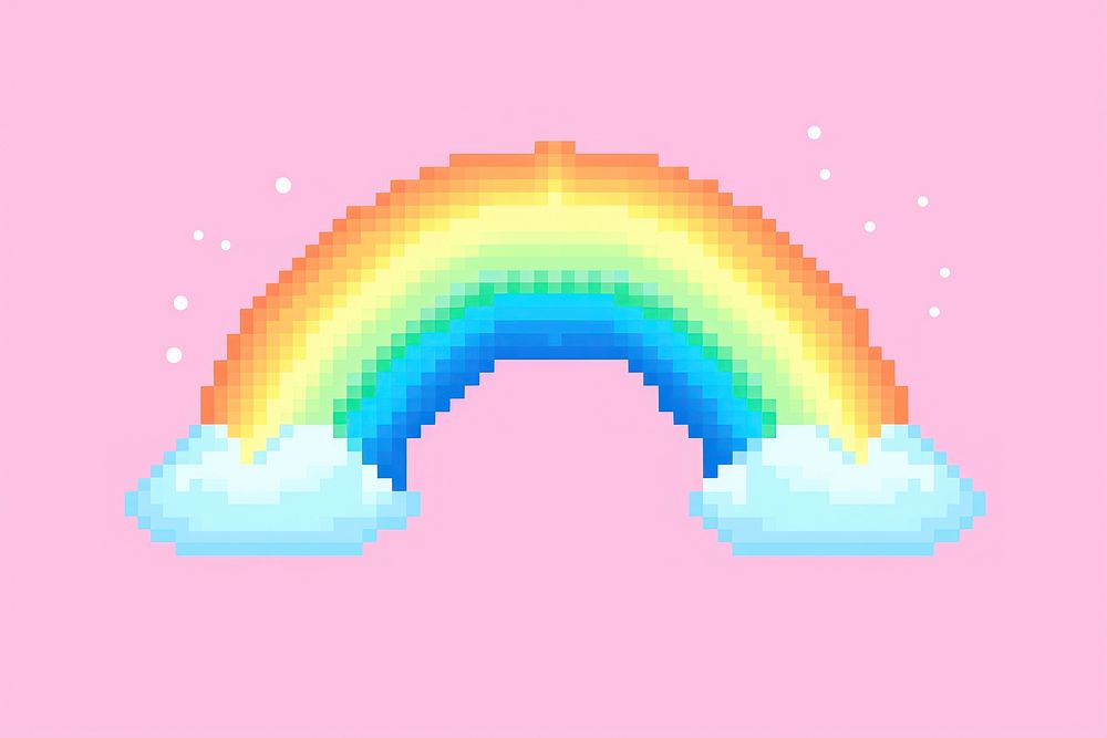 Rainbow pixel shape sky creativity.
