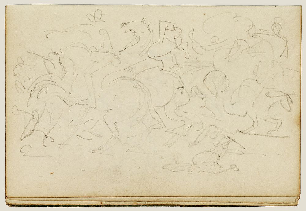 Cavalry skirmish by Théodore Géricault