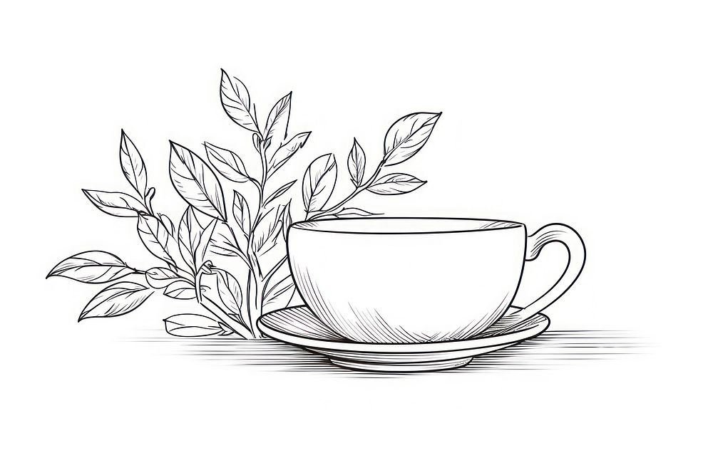 Tea sketch drawing drink.