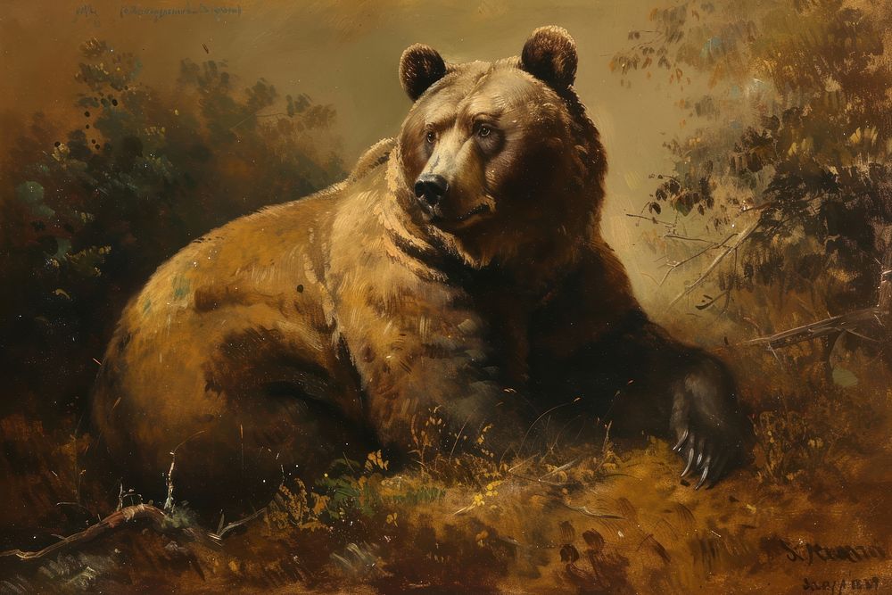Bear painting wildlife mammal.