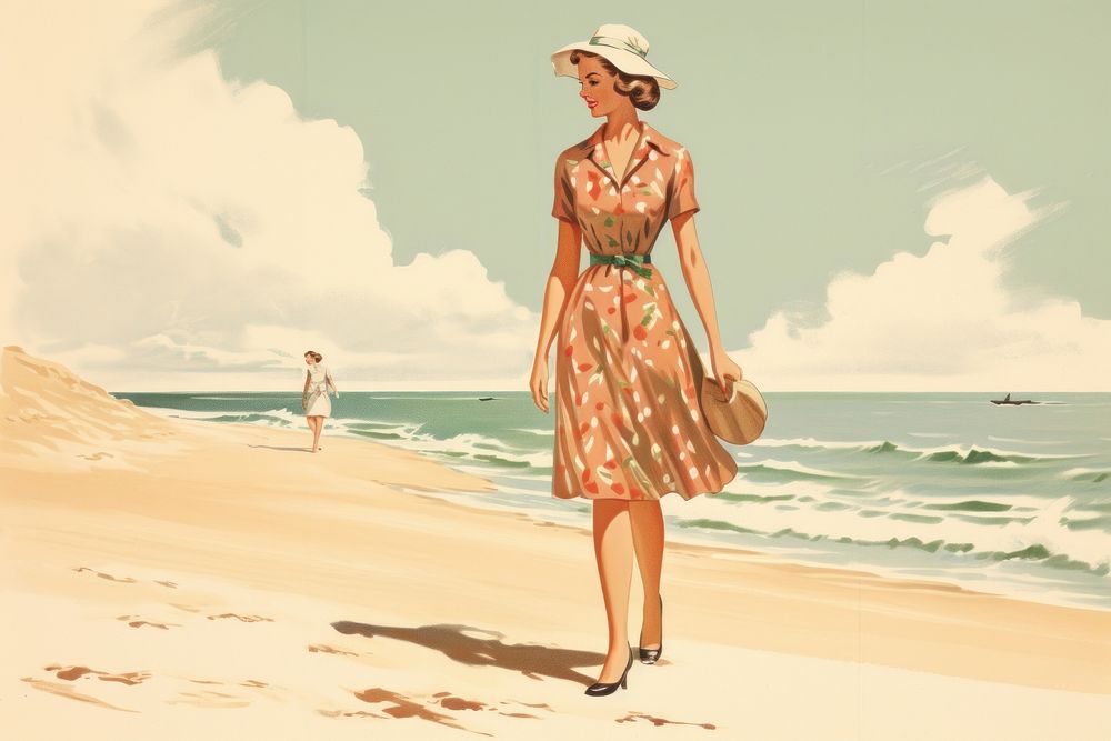 Walking beach dress adult.