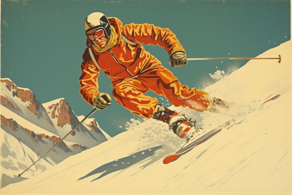 Recreation skiing sports piste.