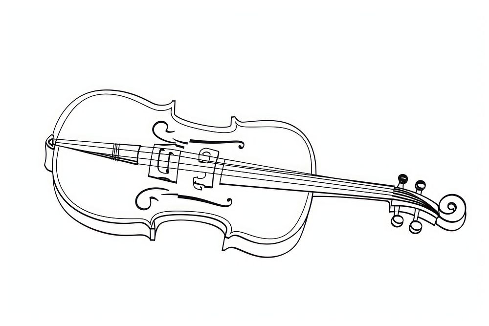 Violin sketch line white background.