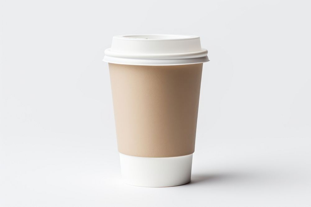 White paper coffee cup latte drink mug.