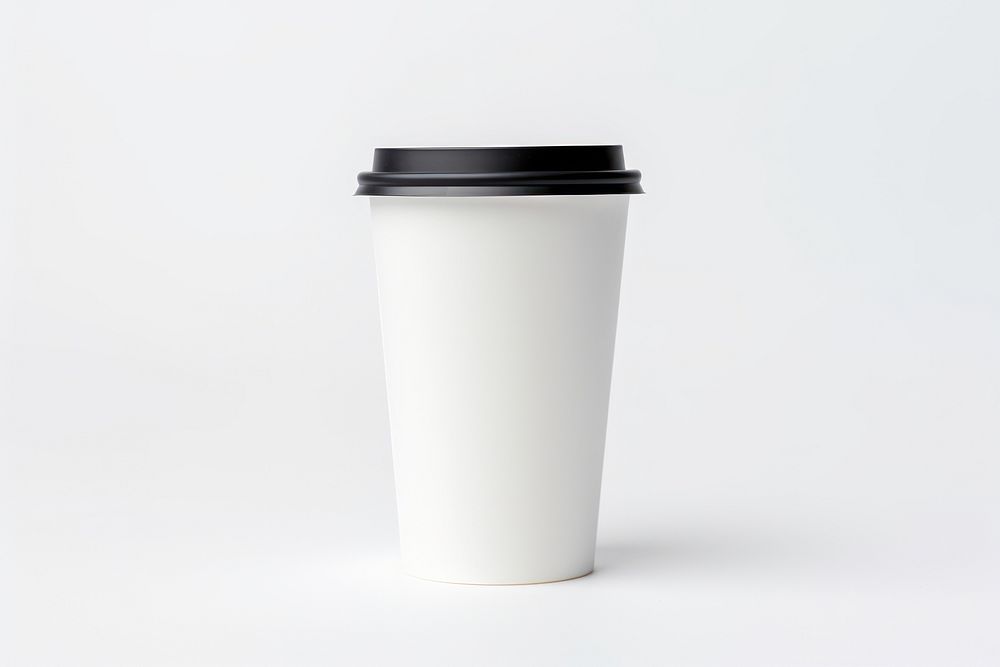 White paper coffee cup mug white background refreshment.