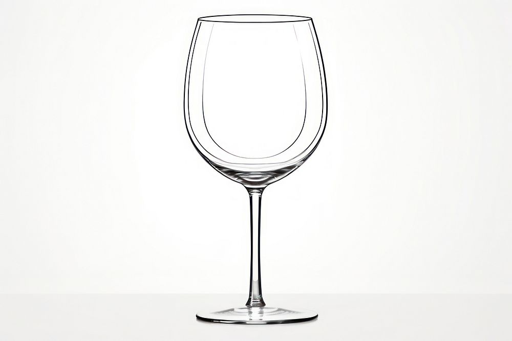 Wine glass outline sketch drink refreshment transparent.