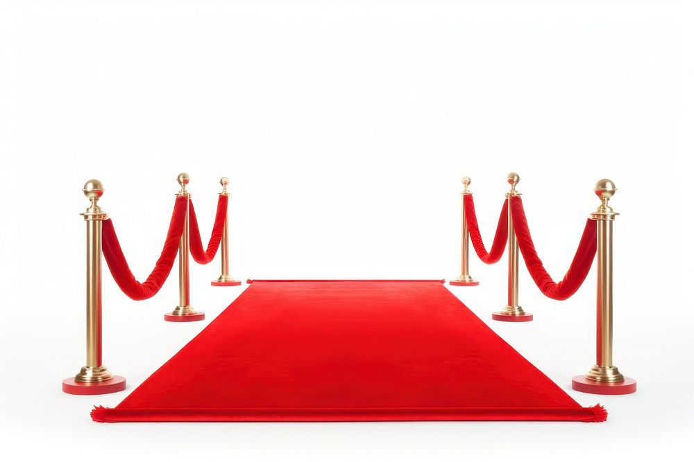 A red carpet white background celebration decoration.
