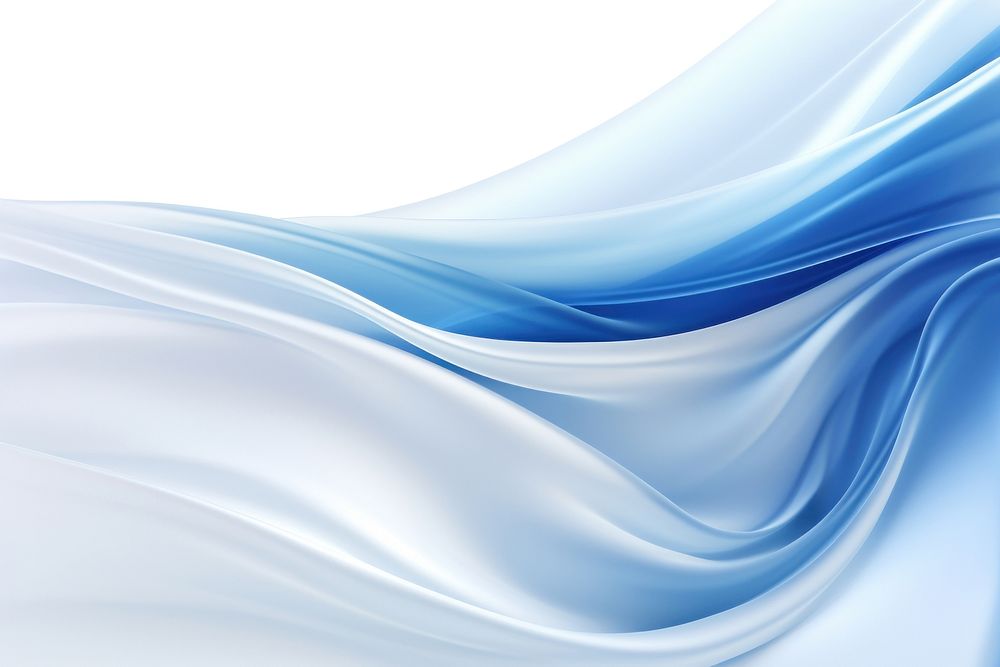 Flowing blue fabric backgrounds abstract white.