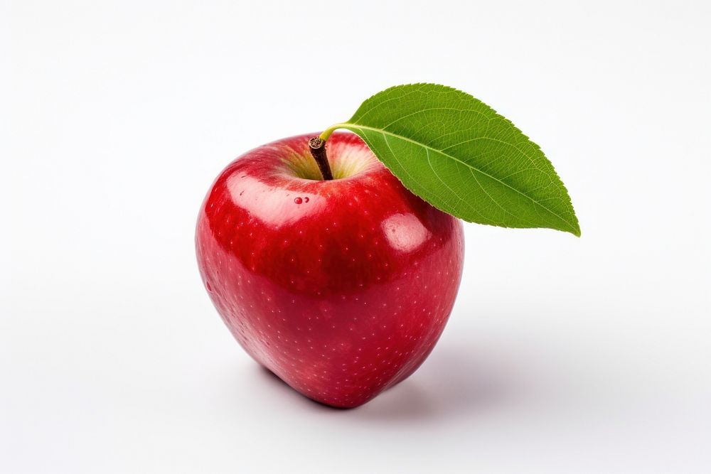 Apple with leaf fruit plant food.