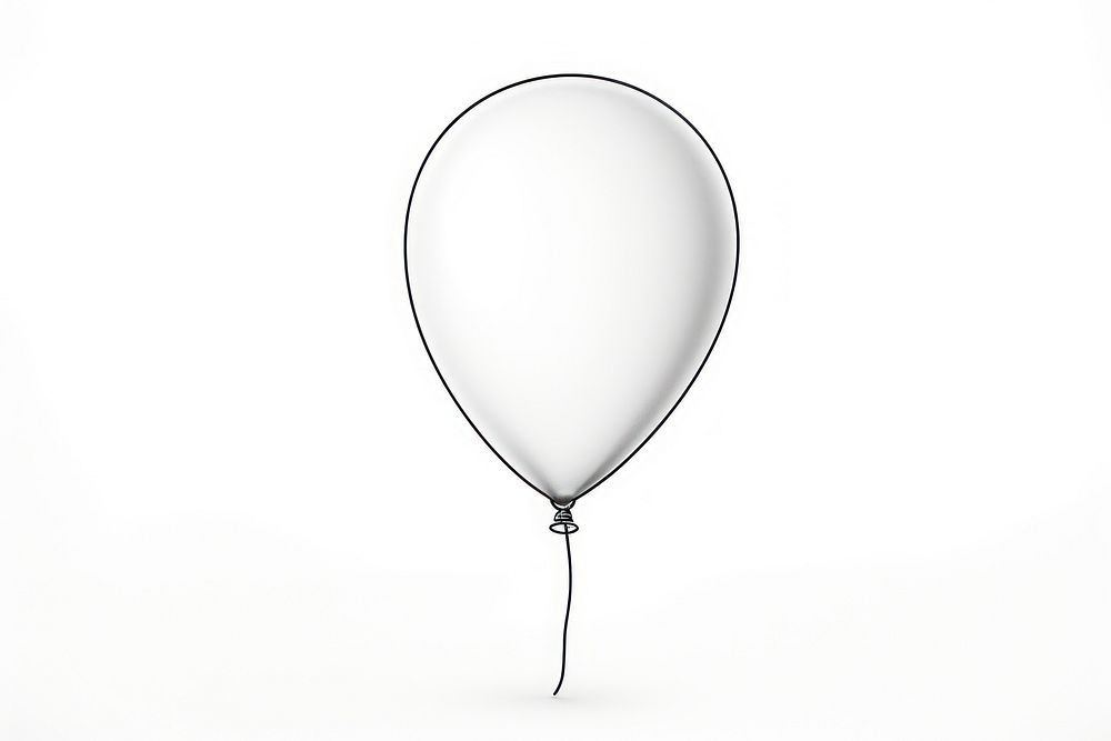 Balloon outline sketch white white background celebration.