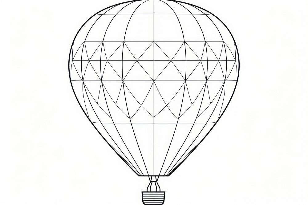 Balloon outline sketch aircraft outdoors vehicle.