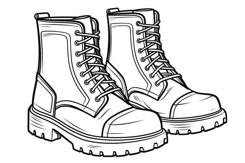 Boots footwear sketch clothing.