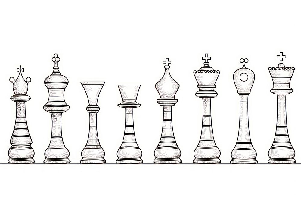 Chess grid sketch game line. | Free Photo Illustration - rawpixel