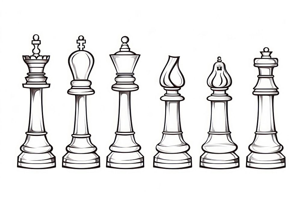 Chess sketch game line.