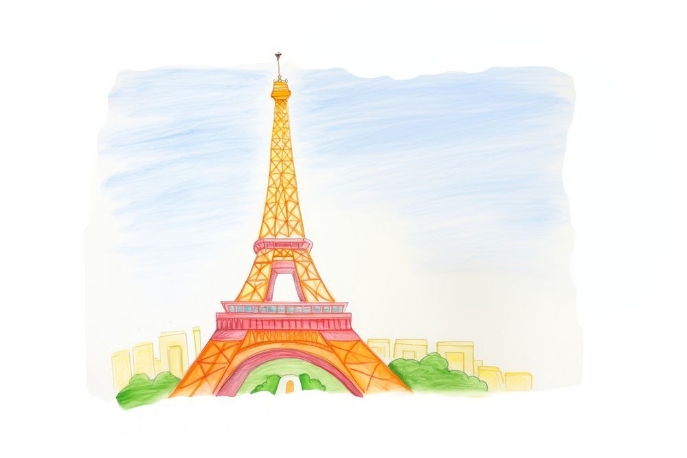 France eiffel tower drawing architecture building.