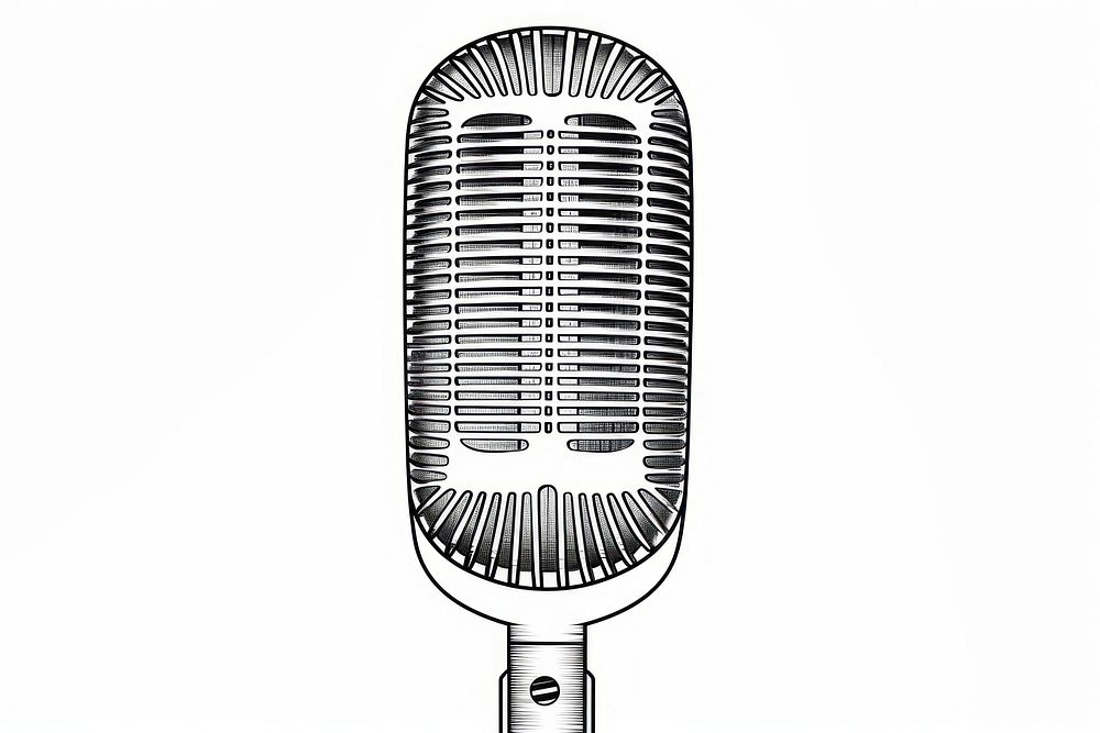 Condenser microphone line white background technology.