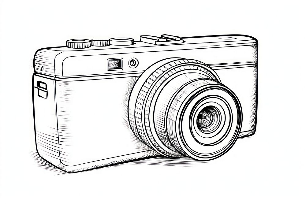 Digital camera sketch drawing photographing.
