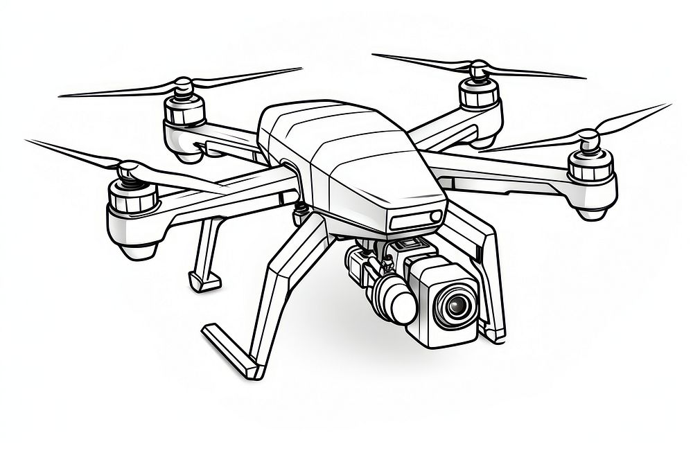 Digital drone sketch aircraft airplane.