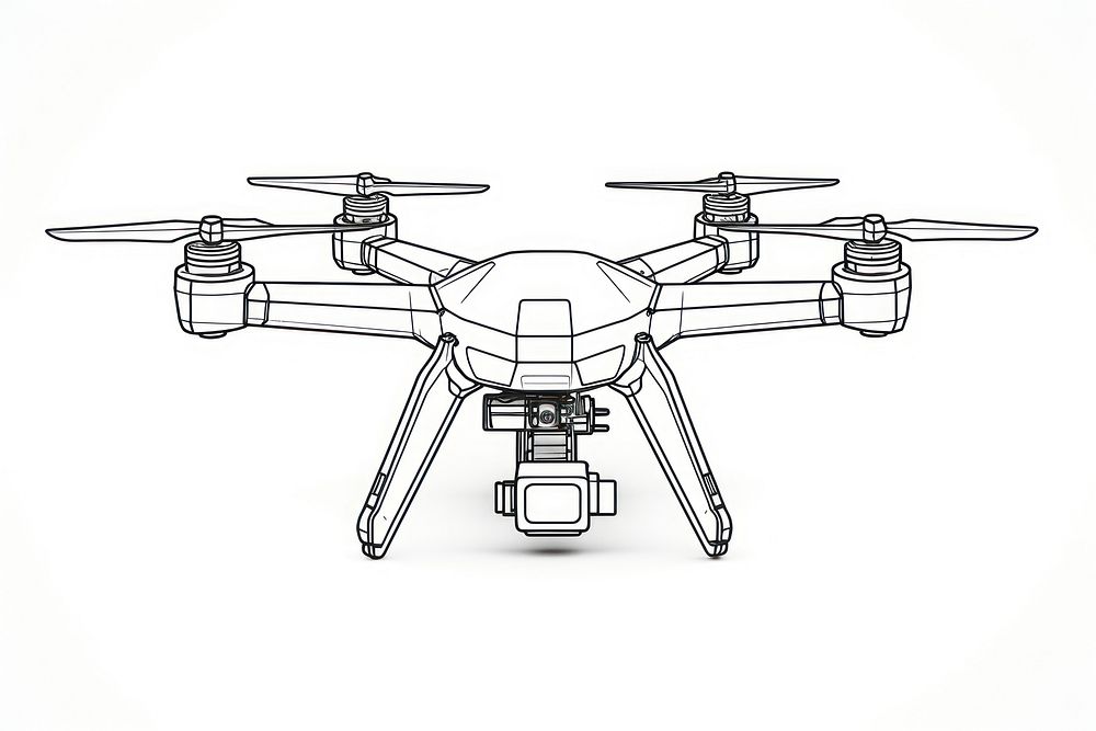 Digital drone sketch aircraft airplane.